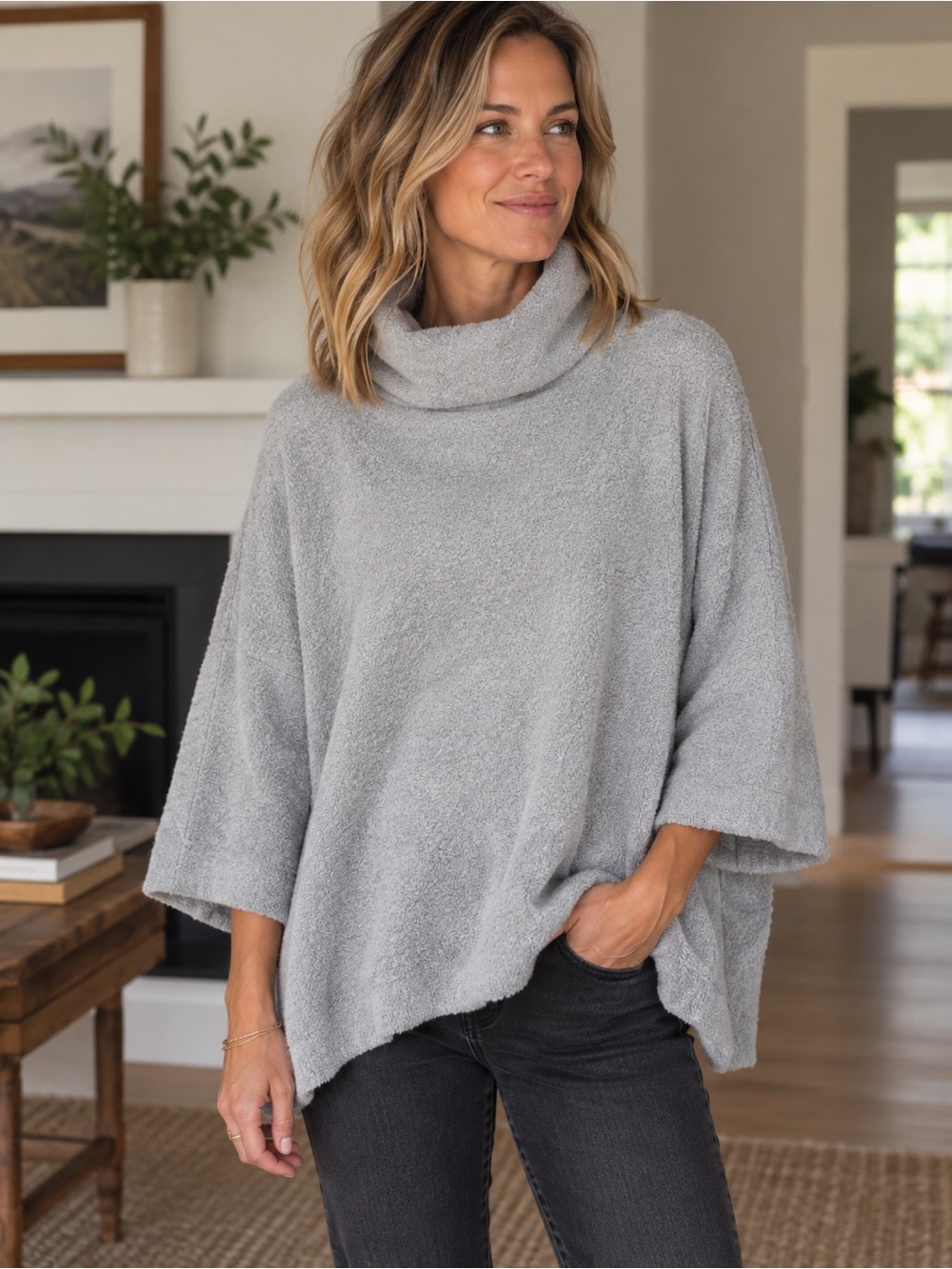 Bryn Walker Terrycloth Oversized Sweater Women’s M Grey Slow Fashion